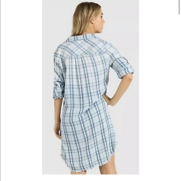 ⬇️Cloth & Stone | NWT Plaid Frayed Hem Shirt Dress - Picture 3 of 8